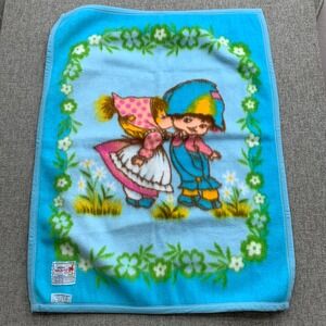 VTG Hanil Korean‎ Baby Blanket Blue Boy Girl Graphic Nim-i-rang 1st Grade Rare